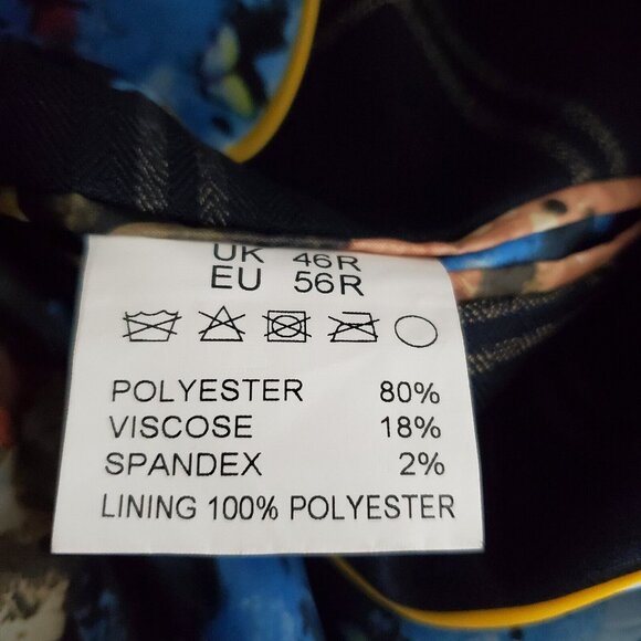 House Of Cavani Mens Blue Tan Plaid Sports Coat Size EU 56 2 Button Noch Neck - Picture 9 of 14